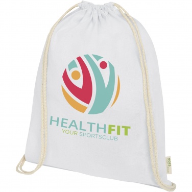 Logo trade promotional merchandise picture of: Orissa 140 g/m² organic cotton drawstring bag 5L